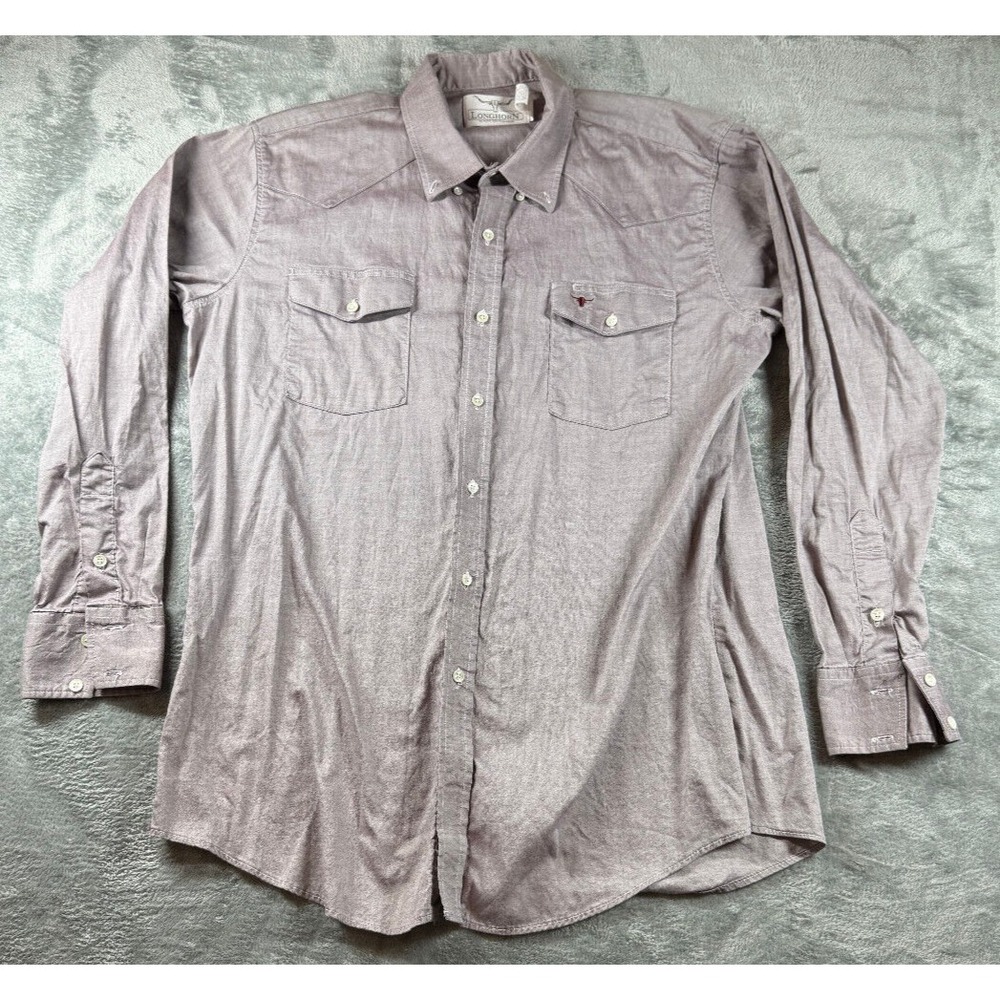 Vintage Longhorn by Niver Westrn Wear Long Sleeve Western Shirt Mens 17-34